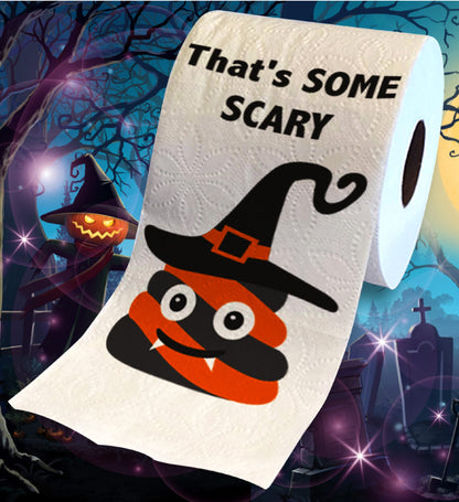 Printed TP That's Some Scary Sh*t Printed Toilet Paper Gag Gift – Scary Toilet Paper Roll for Surprise, Prank, Funny Novelty Gift for Spooky Haunted House Party Halloween Decoration – 500 Sheet