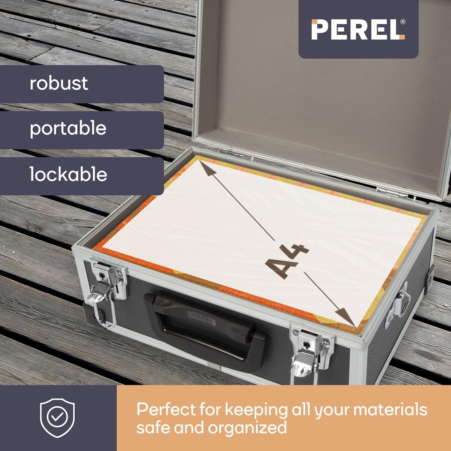 Perel 1821-N Aluminium Tool Case, 320 x 230 x 155 mm