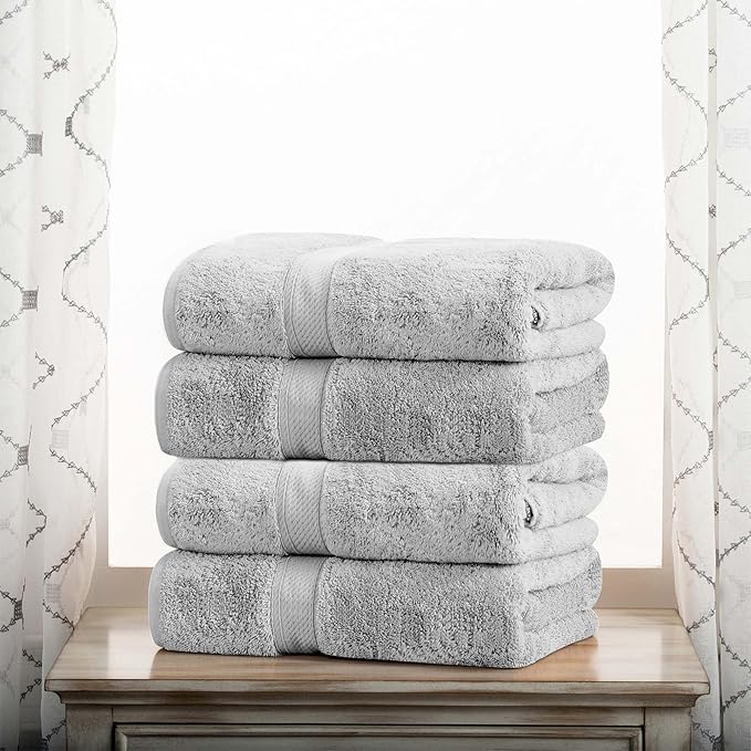 Superior Egyptian Cotton Pile Bath Towel Set of 4, Ultra Soft Luxury Towels