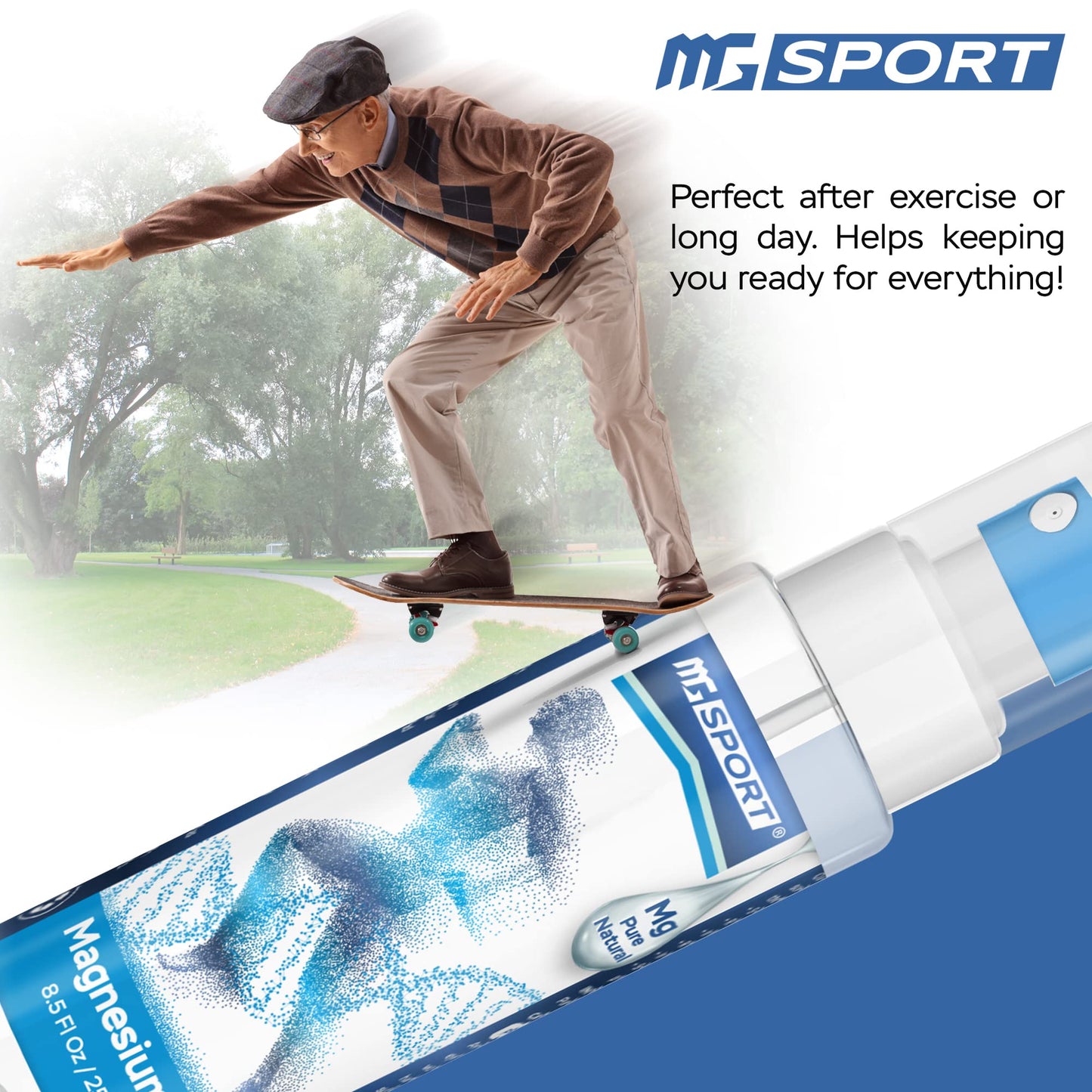 High Absorption Pure Magnesium Oil Spray – 250 ml – 100% Pure Magnesium Chloride from The Dead Sea, Without Preservatives – Supports Sleep, Muscle Recovery and Leg Cramps