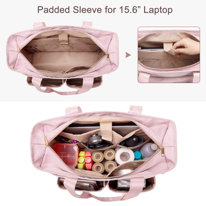 Fasrom Nurse Tote Bag for Work Nurses with Laptop Sleeve, Home Health Clinical Bag for Nursing Students and Medical Assistant, Pink (Patent Pending)