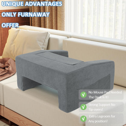 FURNAWAY Lap Desk Pillow with Removable Cover Adjustable Angle Gaming & Machine Washable Reading Pillow for Adults Multipurpose Laptop Bed Tray with Arms for Working