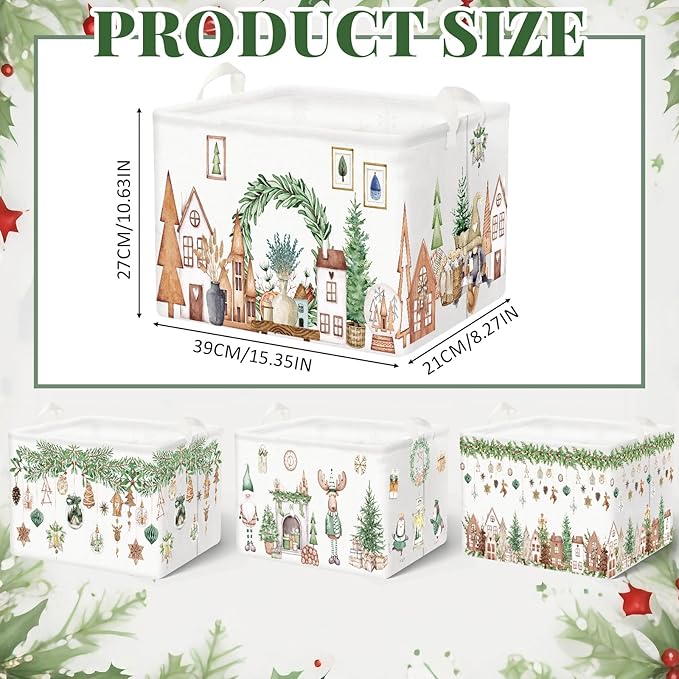 4 Pack Christmas Storage Bin Collapsible Large Christmas Storage Baskets