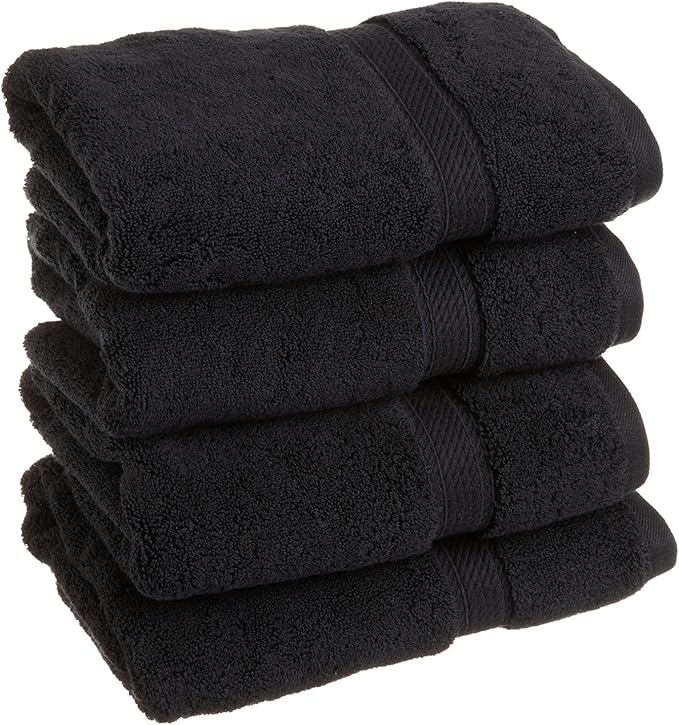 SUPERIOR Egyptian Cotton Pile Hand Towel Set of 4, Ultra Soft Luxury Towels
