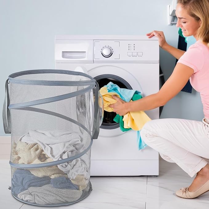 Seiritex Mesh Popup Laundry Hamper 115L Collapsible Laundry Basket Extra Large