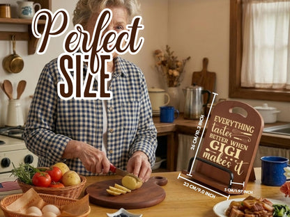 InnoBeta Gigi Gifts, Cookbook Stand for Kitchen Counter, Perfect Gifts for Gigi on Birthday, Adjustable Tablet Recipe Book Holder, Unique Family Kitchen Decor