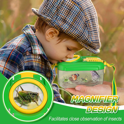 Biubee Bug Catcher for Kids- Sturdy Bugs Catching Kit with Collector Butterfly Net Tweezer, Bug Habitat Outdoor Explorer Kit Gift for Kids Age 3 4 5 6 7 8, 8Pcs, Green