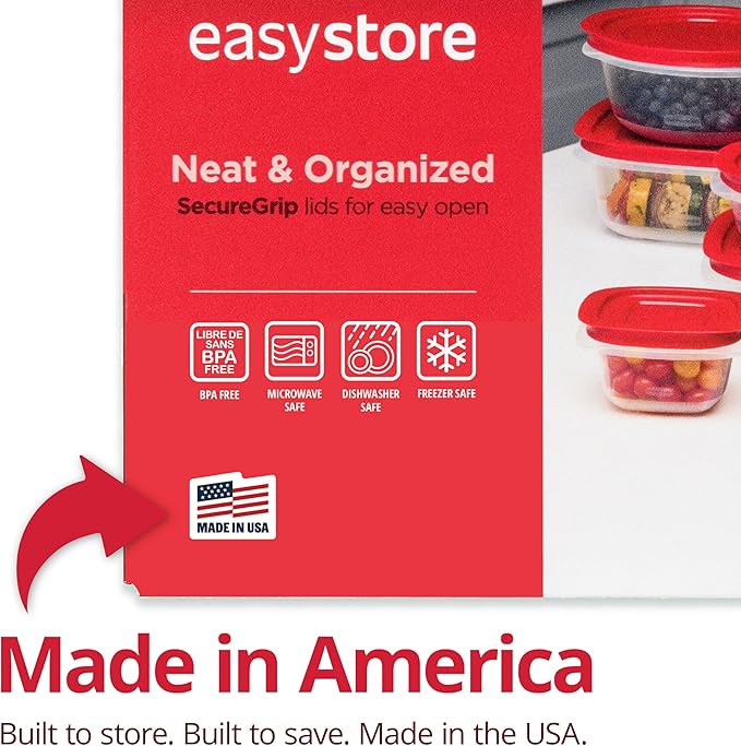 Rubbermaid EasyStore Large Containers, 18-Piece Set, Food Storage Containers