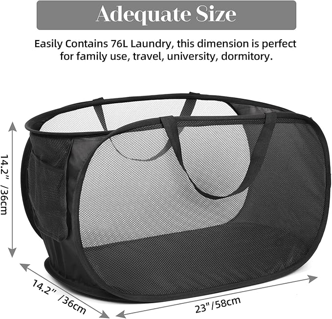 2 Pcs Durable Collapsible Laundry Baskets
