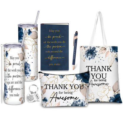 Wiwiqing 6 Pcs Employee Appreciation Gifts for Women, Thank You Gift Set for Coworker, Staff, Teacher, Nurse, Team Recognition Gifts for Work Anniversary, Farewell, Promotion(Classic Style)