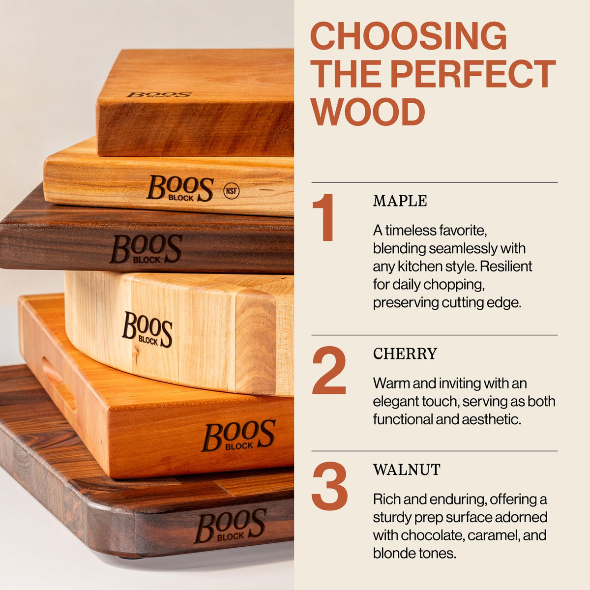 John Boos R-Board Series Rectangular Wooden Maple Cutting Board 18”x12” – 1.5” Thick, 10-lb Reversible Butcher Block with Edge-Grain & Finger Grips – Made in the USA