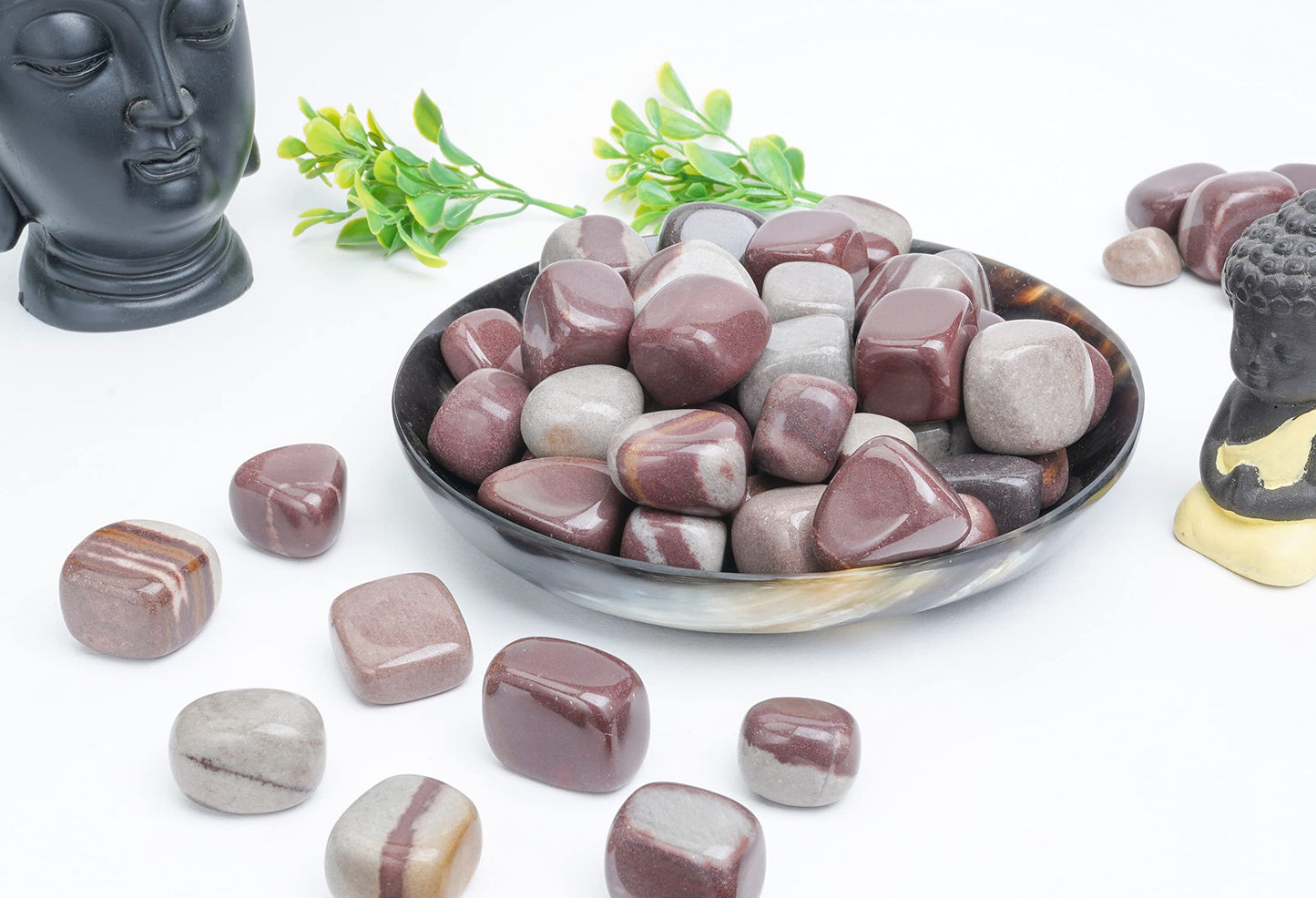 ZAICUS 1lb Narmada Tumbled Stones | Polished Crystals Healing | Natural Stones | Feng Shui | Chakra Balancing | Good Luck | Reiki Gift | Home Decor | Size 20-25 mm