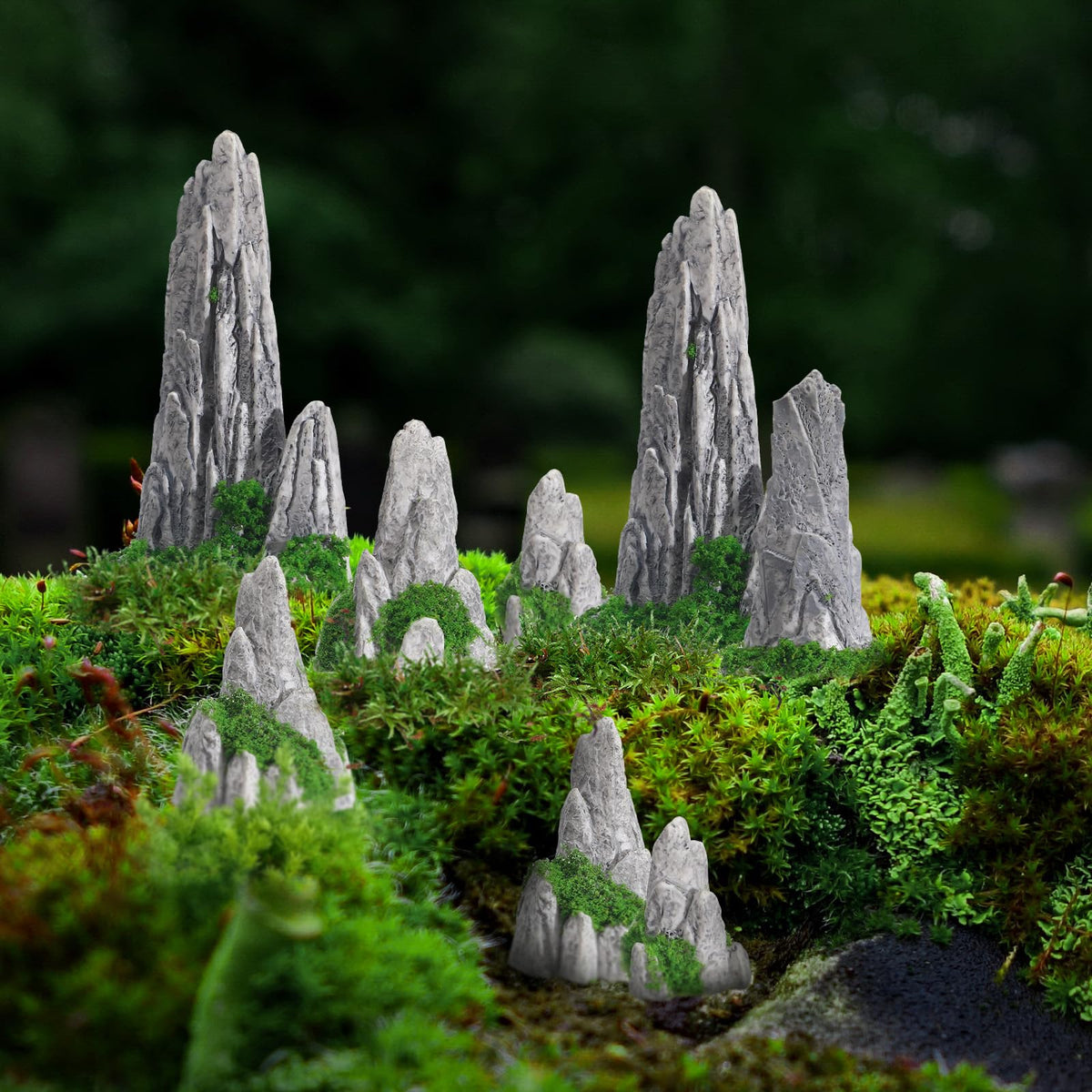 GANAZONO Mini Rockery Decoration Miniature Zen Garden Mountain Decor 8Pcs Bonsai Ornament Accessories Mini Bonsai Figurines Ornament Plant Pot Terrarium Decor