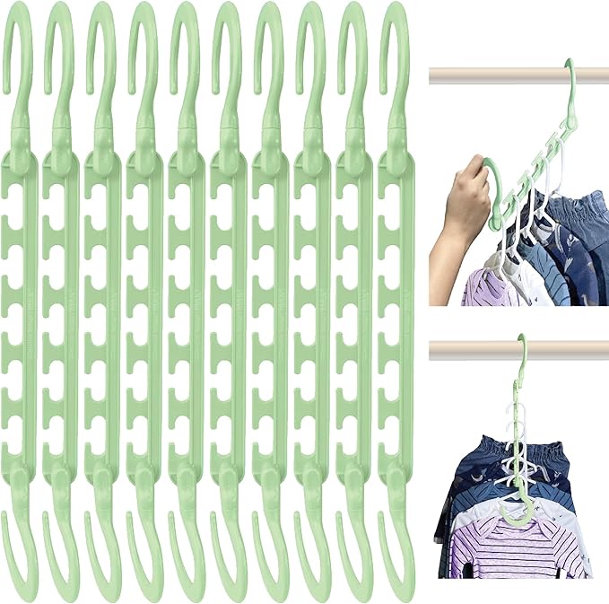 Wonder Hanger Max 10-Pack Space Saving Hangers, Reinforced Hooks Swivels 360°