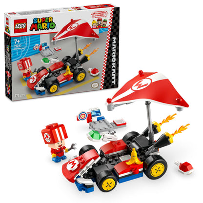 LEGO Super Mario: Mario Kart – Standard Kart, Car Toy Set for Kids, Includes a Toad Character Figure for Independent Play, Creative Birthday Gift for 7 Plus Year Old Boys, Girls and Gamers 72032