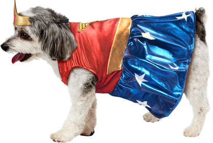DC Comics: Wonder Woman Pet Costume for For Dogs or Cats by Rubies, Medium