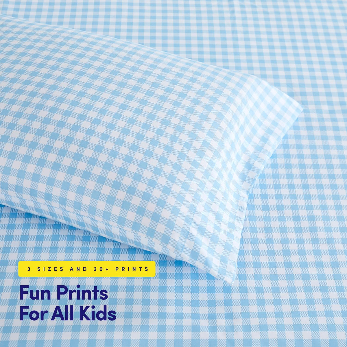 1500 Supreme Kids Bed Sheet Collection - Fun Colorful and Comfortable Boys and Girls Toddler Sheet Sets - Deep Pocket Wrinkle Free Soft and Cozy Bedding - Twin XL, Blue Gingham