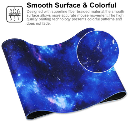 Jahosin Large Gaming Mouse Pad with Stitched Edges,[70x30cm] Extended Mouse Pad with Non-Slip Natural Rubber Base for Gamer/Desktop/Office/Home 70x30 Bluespace04