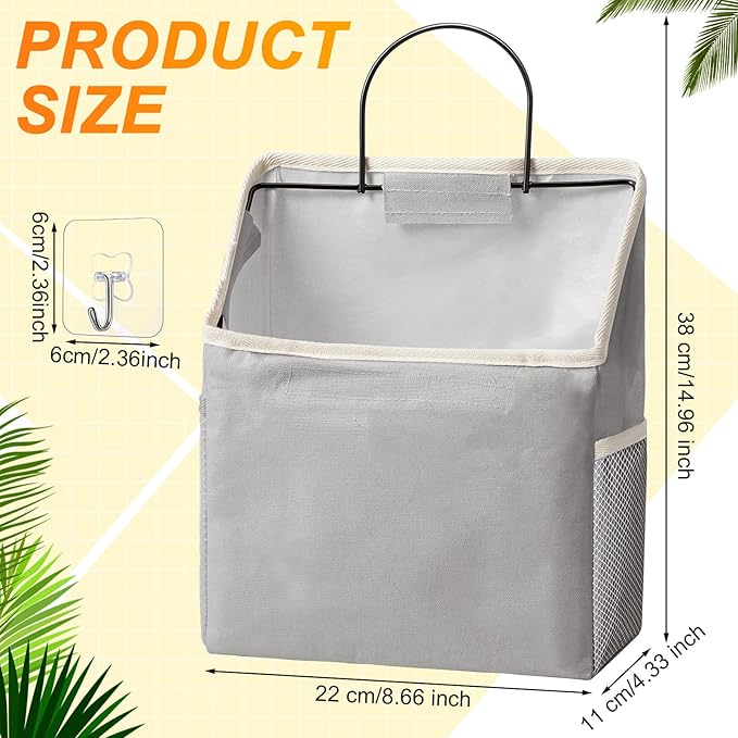 Chumia 6 Pack Wall Hanging Storage Basket Bathroom Closet Hanging Storage Bag