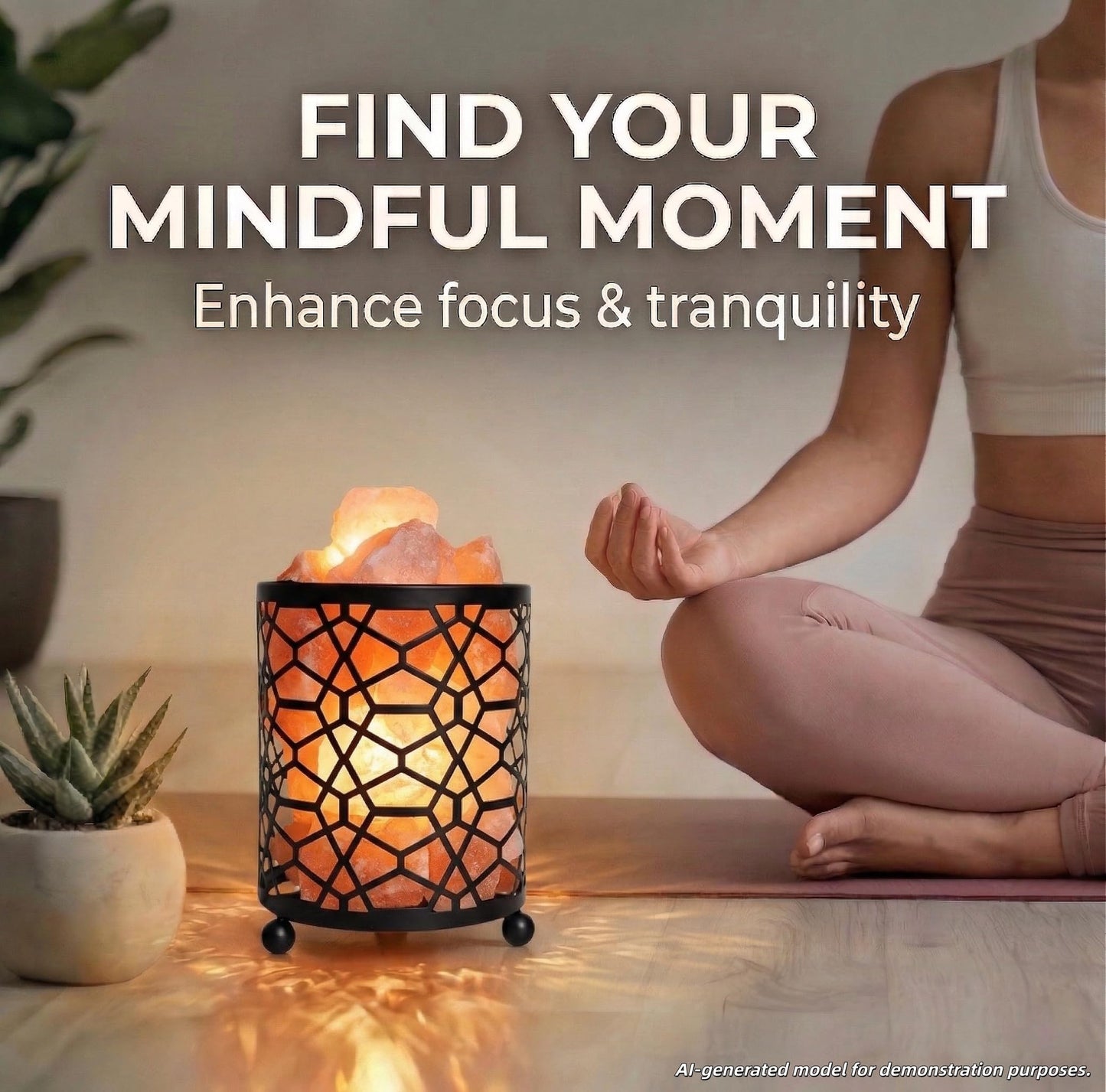 Himalayan Decorative Salt Basket Lamp with Salt Chunks, Natural Pink Salt Rock Lamp, Metal Basket Accent Light with Warm Amber Illumination, Ideal for Home, Offices, Gift (UL & FCC Certified)