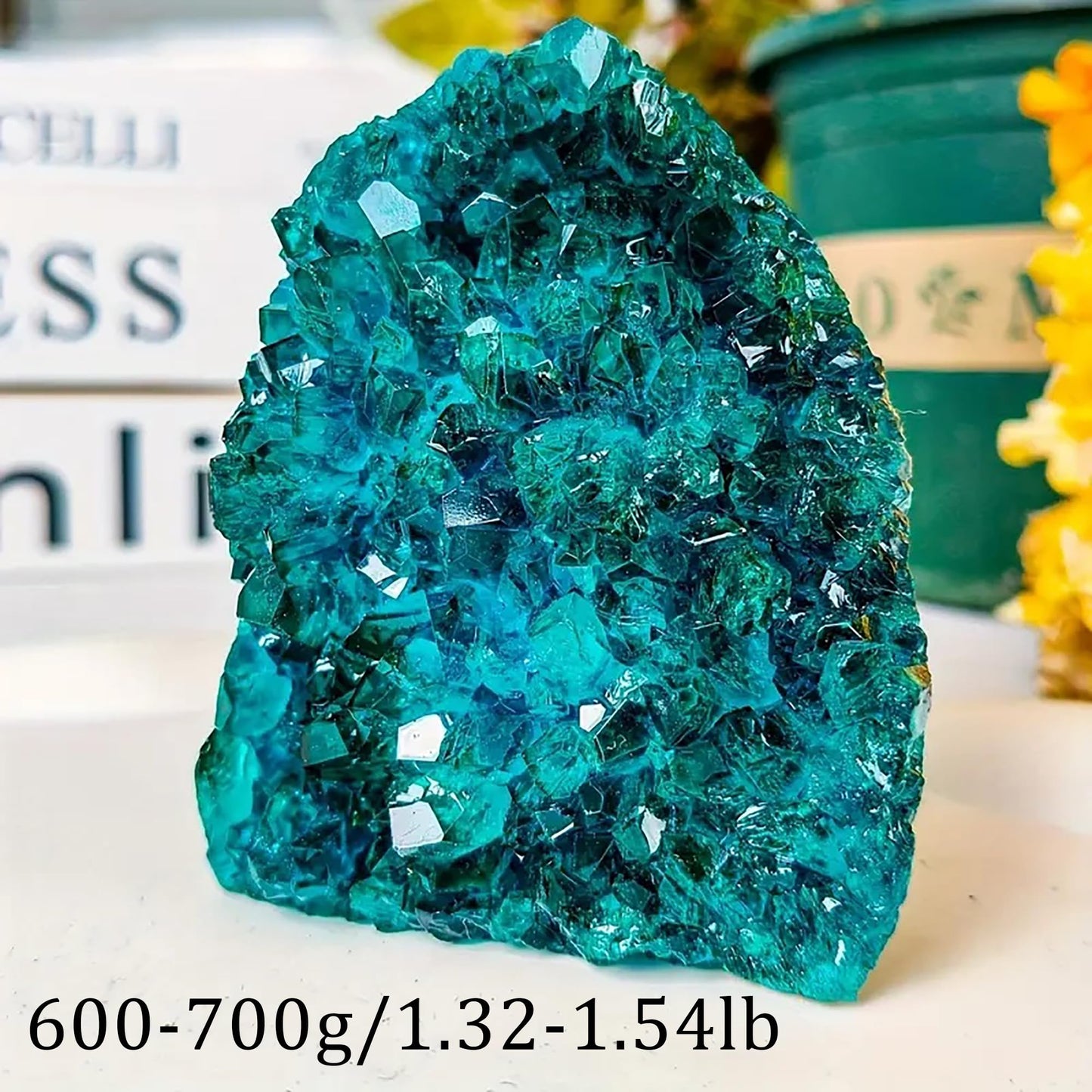 CrystalHola 1Pc Lake Blue Geode Crystal Cluster - Unique Crystal Decor for Home Decor, Crystal Collections, Meditation (600-700g)