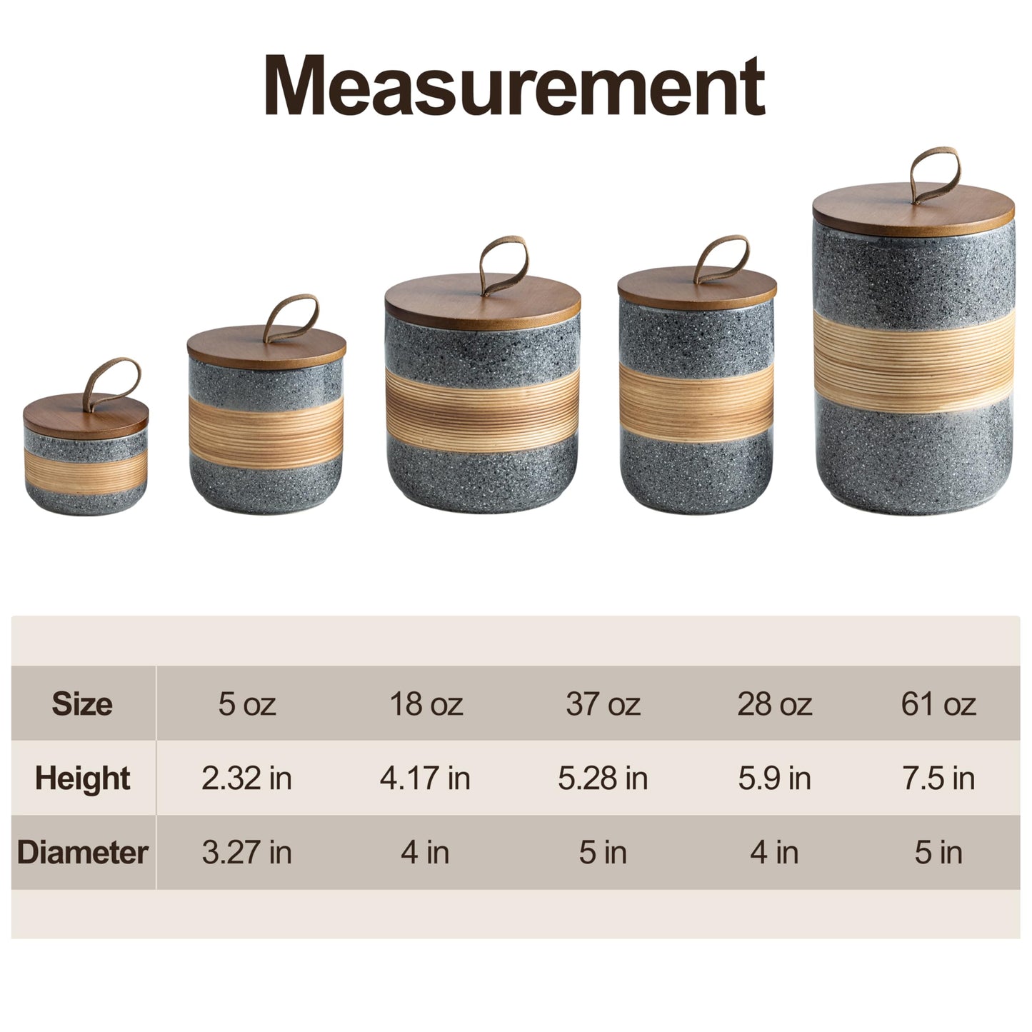 Miamolo Spice Jars with Airtight Lid, Coffee Container Canister Kitchen Food Storage Jars for Spice Sugar Tea Bag, Stackable Decorative Jars for Countertop, Grey & 37 fl.oz