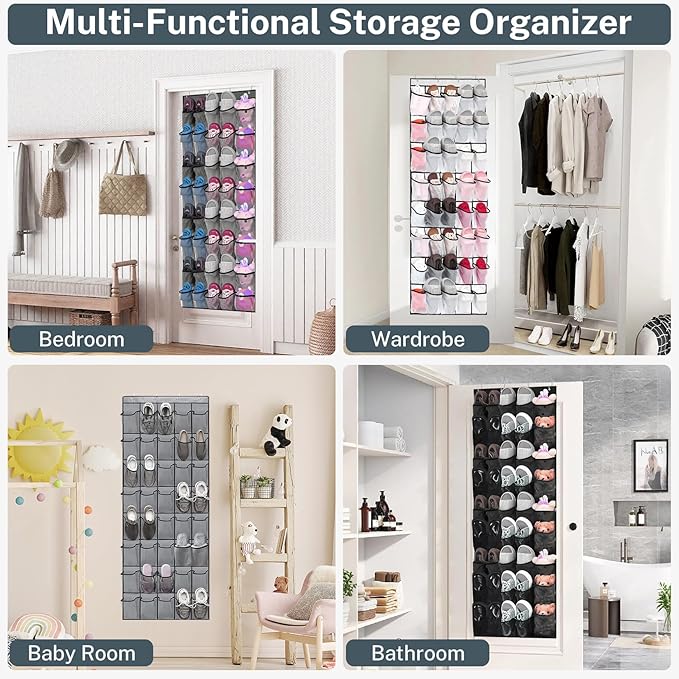 40-Pocket Over the Door Shoe Organizer