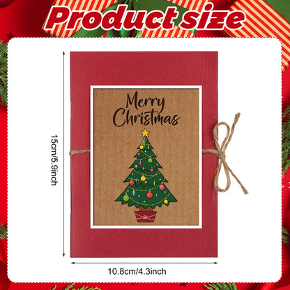 Engrowtic Christmas Gift Card Book 5 Slots Gift Postcard Sleeves Christmas Tree Money Holder Envelope Booklet for Cash Xmas Party Supplies for Teacher Office Employee Appreciation