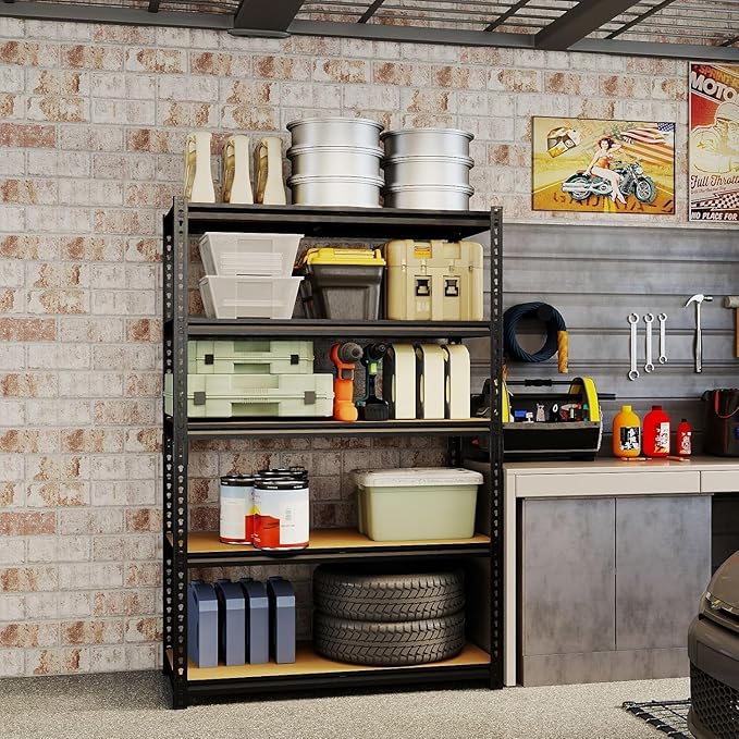 Garage Storage Shelves 72'',2400 LBS Garage Shelving Units, Storage Shelves Heavy Duty, Basement Shelving, Metal Shelving Units Free Standing