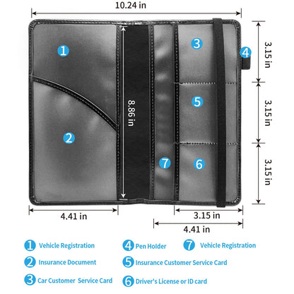 Car Registration and Insurance Holder, Leather Car Glove Box Organizer, Cool Car Accessories for ID, Driver's License Cards & Essential Document, business cards, Men&Women,Military Camouflage USA Flag