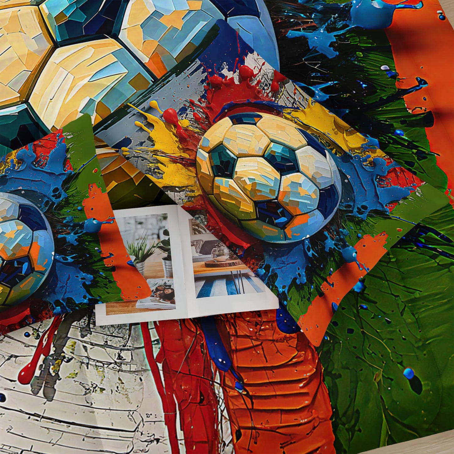 lneffble Twin Size Boys Comforter Set Soccer，Twin Size Kids Bedding Set Sports，with 1 Comforter with 2 Pillow Case