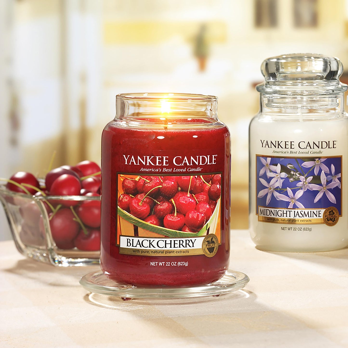 Yankee Candle Scented Candle | Black Cherry Large Jar | Long Burning Candles: up to 150 Hours | Perfect Gifts for Women