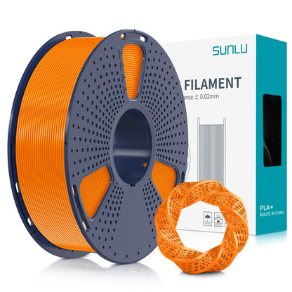 SUNLU PLA Plus 3D Printer Filament, 1.75mm PLA+ 3D Filament for FDM 3D Printer & 3D Pens, Neatly Wound Filament, Strong and Toughness, Dimensional Accuracy +/- 0.02 mm, 1KG Spool(2.2 LBS), Orange