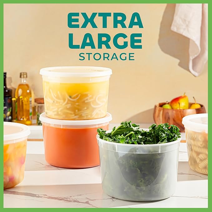 JoyServe 64 oz Plastic Containers