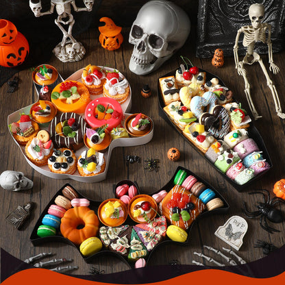 3 Pcs Halloween Fillable Cardboard Tray 13.4'' Ghosts Bats Coffins Charcuterie Paper Box Halloween Serving Food Tray Gift for Halloween Snack Cookies Candy Party Supplies