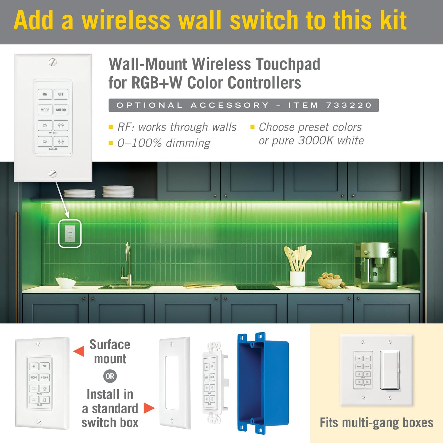Armacost Lighting 624340 RibbonFlex Outdoor 24 ft. RGB+W Indoor/Outdoor LED Tape Light Kit