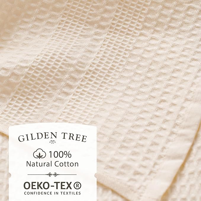 GILDEN TREE Waffle Towel Set Quick Dry Thin | 2 Bath Towels | 2 Hand Towels | 2