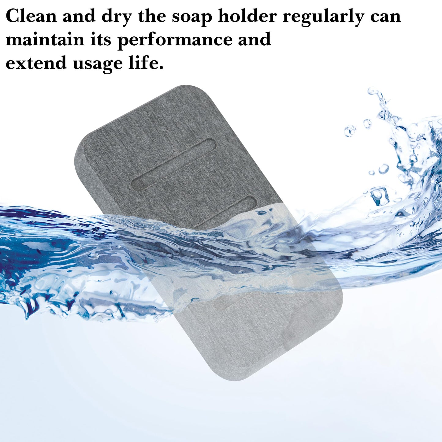 Linkidea 2 Pack Diatomite Soap Dish, Fast Drying Soap Saver, Eco-Friendly Bathroom Accessory, Compact Self-Dry Soap Container (Grey)