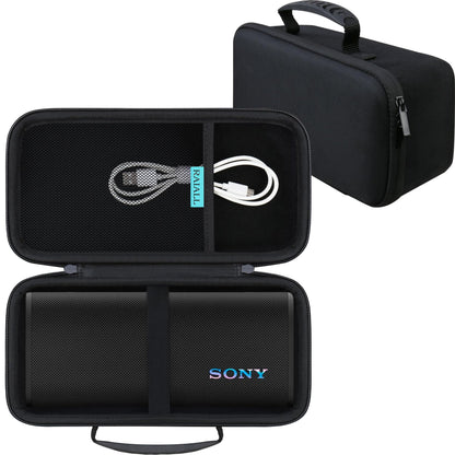 RAIALL Hard Travel Case for Sony ULT Field 3 Wireless Portable Bluetooth Speaker, Sony ULT Field 3 Protective Carrying Storage Bag, Extra Mesh Pocket for Shoulder Strap and USB Cable, Black
