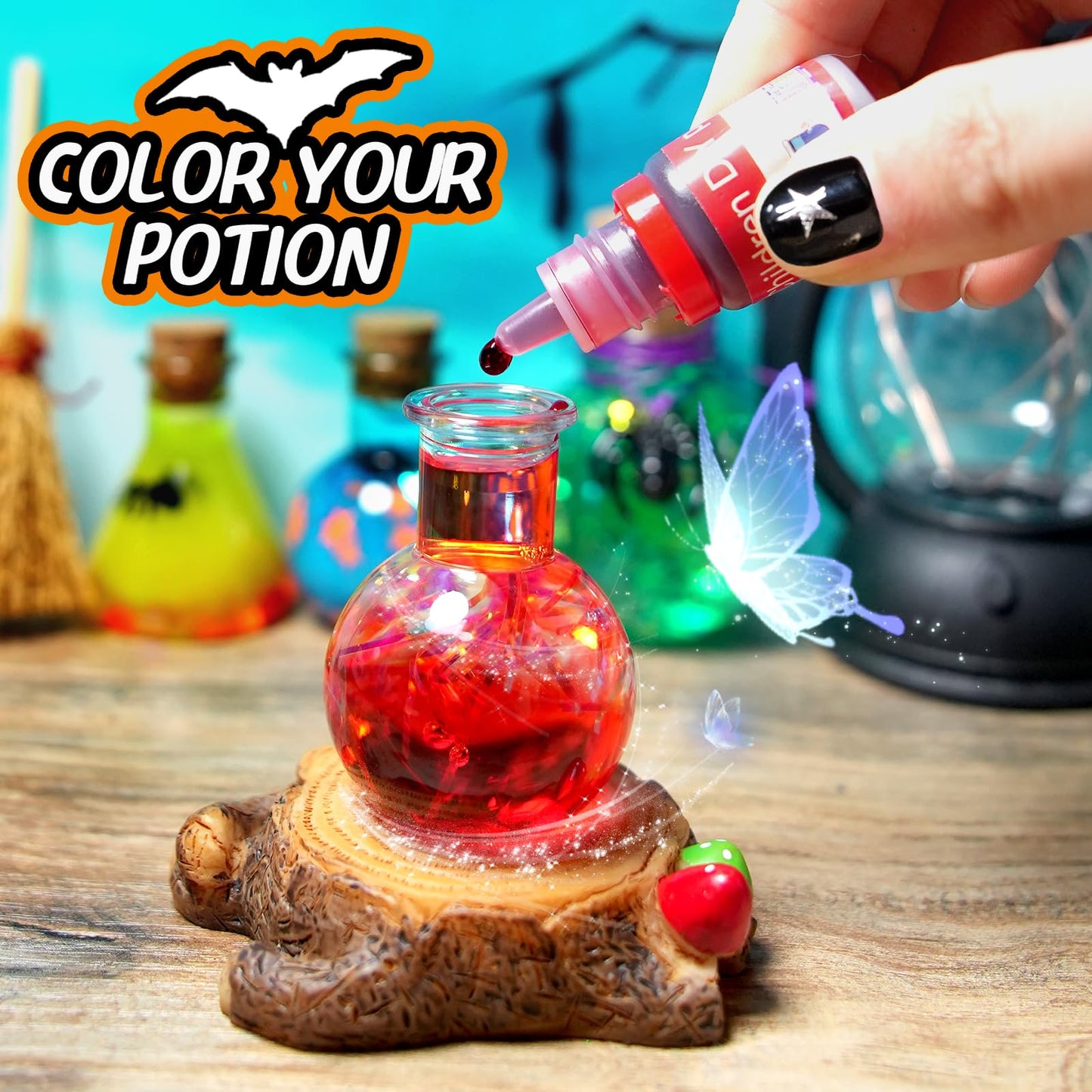 LDomet Magic Potions Craft Kit for Kids - Mix 20 Glow Witch Bottles, Fairy Magic Potions Making Kit - Christmas Decorations Birthday Gifts for Girls Boys 6 7 8 9 10+
