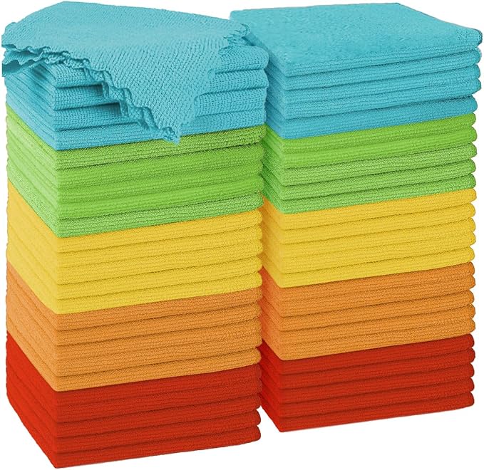Microfiber Cleaning Cloth, 50 Pack Cleaning Rags