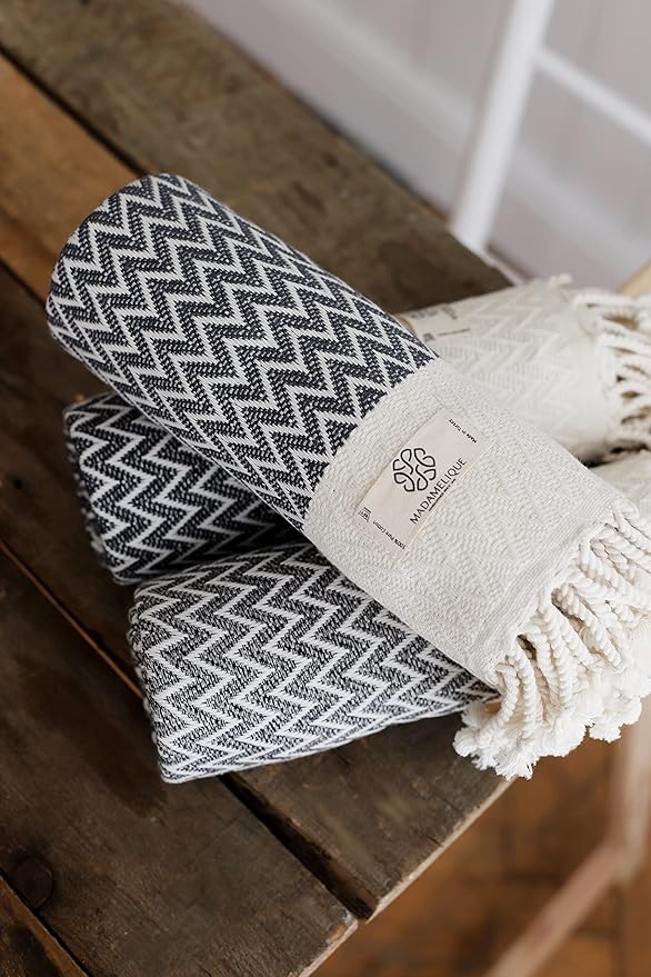 Madamelique Exclusive Hand Towels Set of 2-18 x 40 Inches