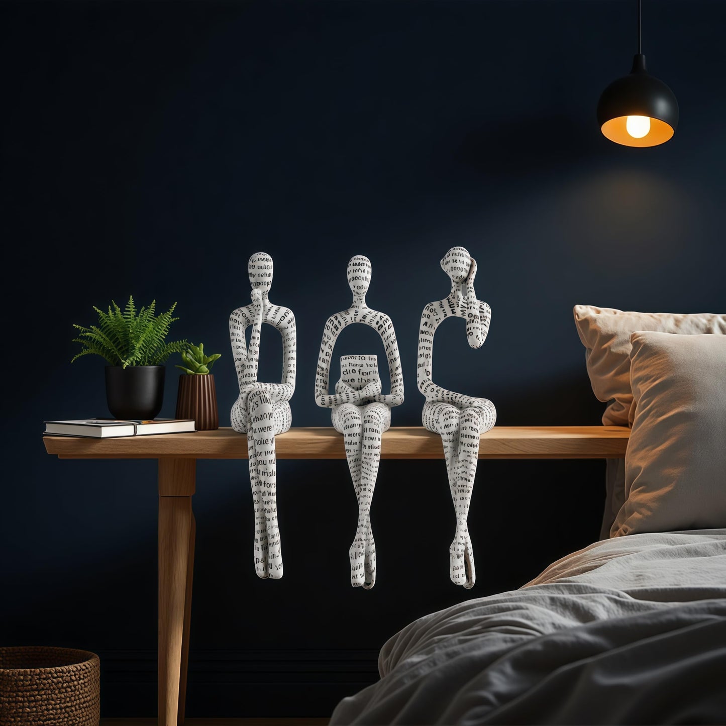 XINXUAN Letter - White Statue Home Decor - Modern Bookshelf & Desk Decor - 3 Piece Set