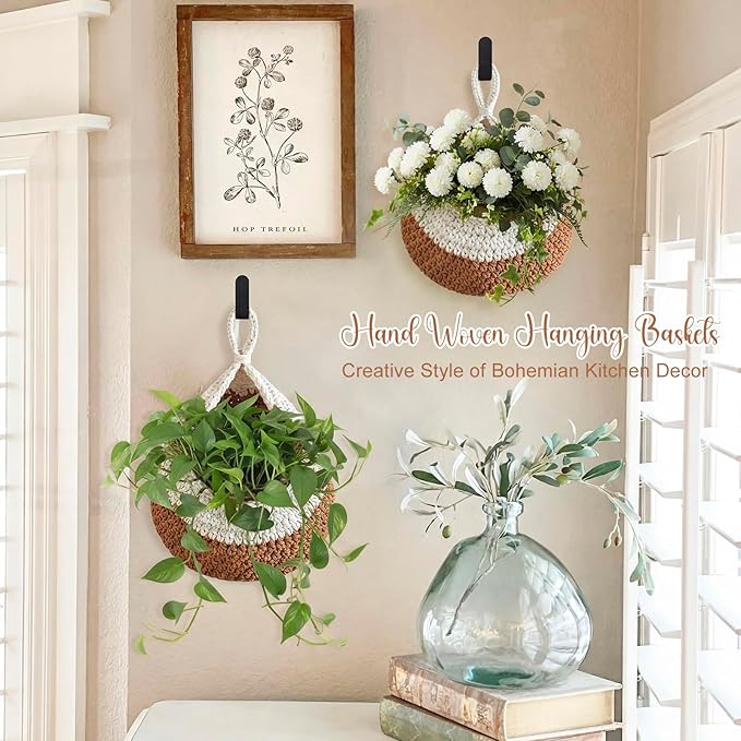 Honeydak Boho Decor Hanging Wall Baskets