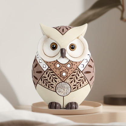 Owl Statue Home Decor Accents, Boho Decor for Living Room, Cute Owl Figurines Shelf Table Desk, Animal Statues and Sculptures Indoor Decorations for Women, Bird Lover Collection Wisdom Symbol