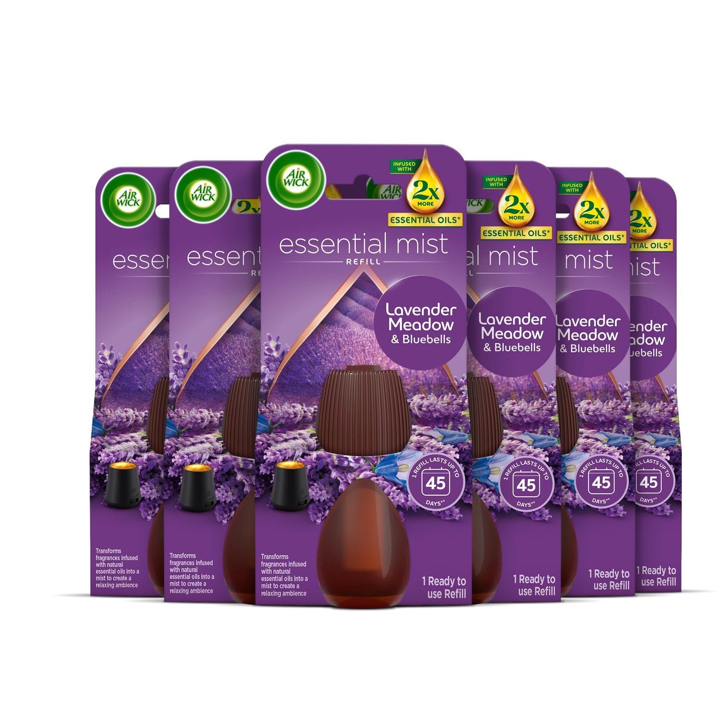 Air Wick |Relaxing Lavender |Essential Mist Refill|20ml | Pack of 6| Lasts up to 270 days