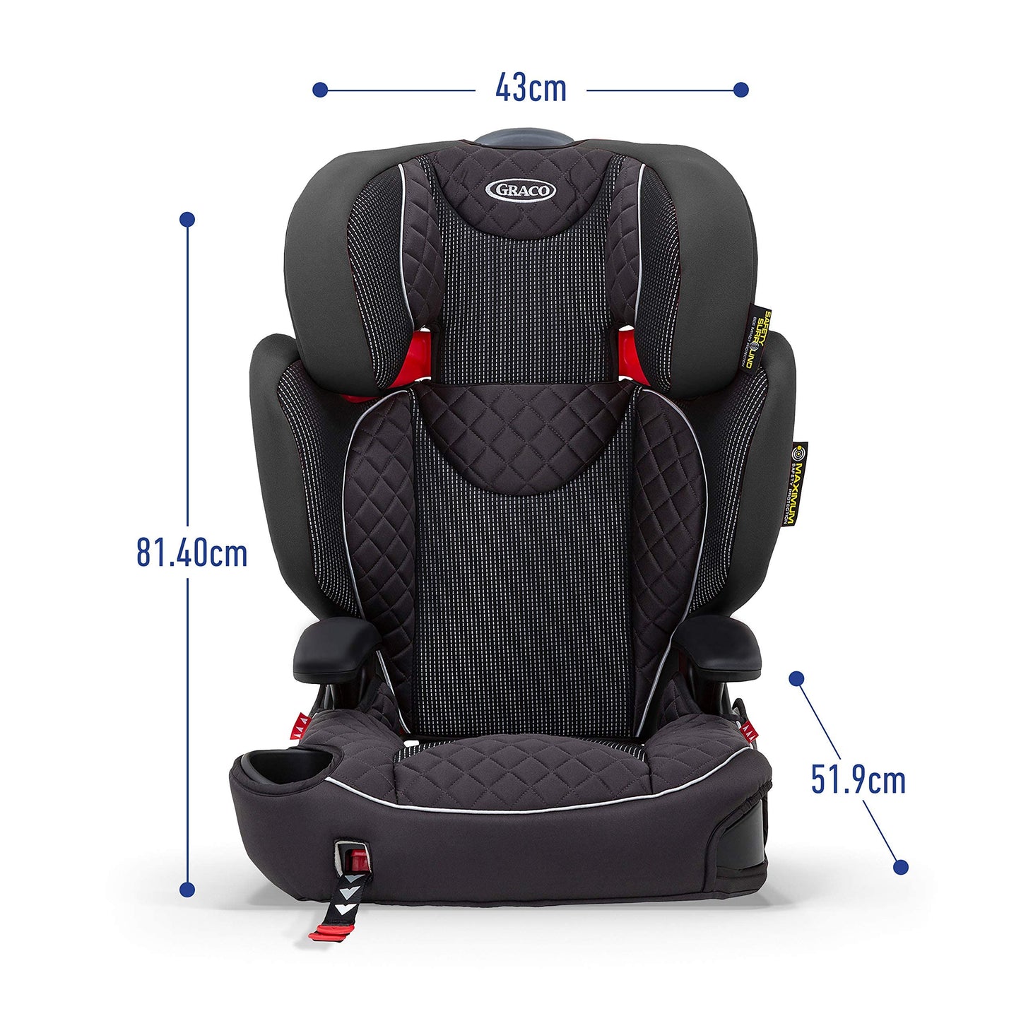Graco Affix R44 Highback Booster car seat with isoCatch connectors, Suitable from approx. 4 to 12 years (15-36kg), Stargazer fashion
