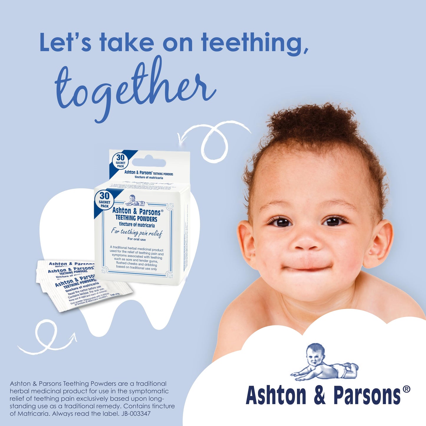Ashton & Parsons Teething Powders, used to soothe teething pain and symptoms, for Babies From 3 Months+, natural traditional remedy, UK’s No1 teething brand in pharmacy*, Pack of 30.