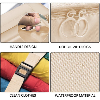 Jsdoin Packing Cubes for Suitcase,9PCS Travel Luggage Packing Organizers for Backpack, Waterproof Travel Essentials Bag Accessories(Beige)