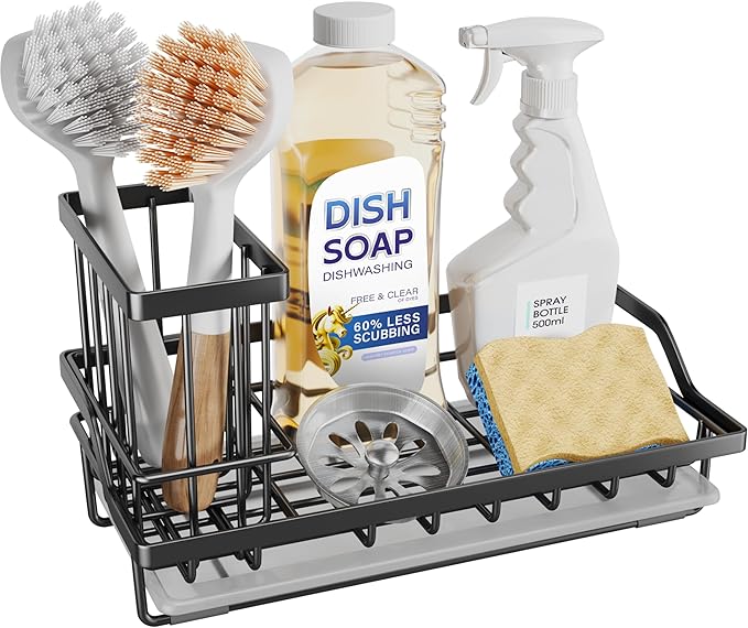 SWTYMIKI Large Sink Caddy Kitchen Sink Organizer